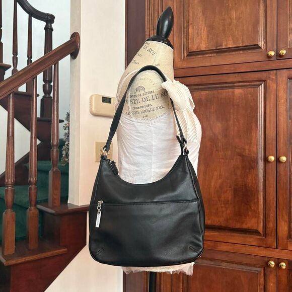 Giani Bernini Black Leather Shoulder Bag Purse New W/O Tags - Picture 2 of 7